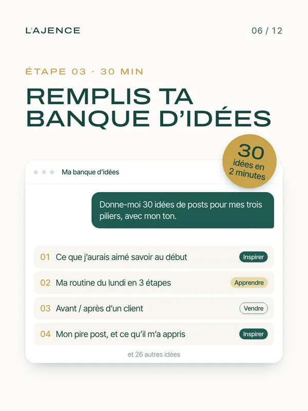 Carrousel 6&nbsp;: Remplis ta banque d’idées