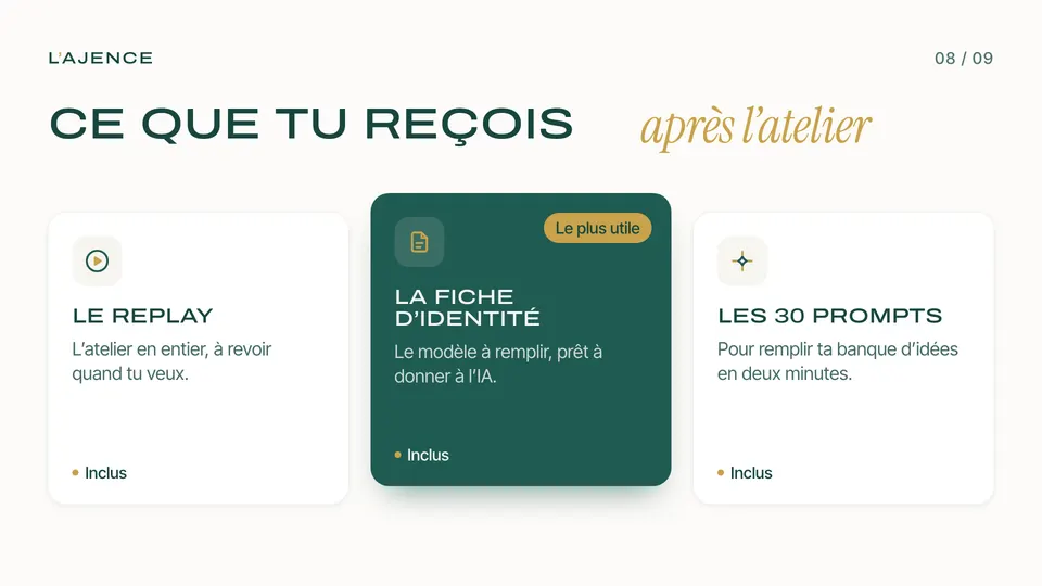 Présentation 8&nbsp;: Ce que tu reçois