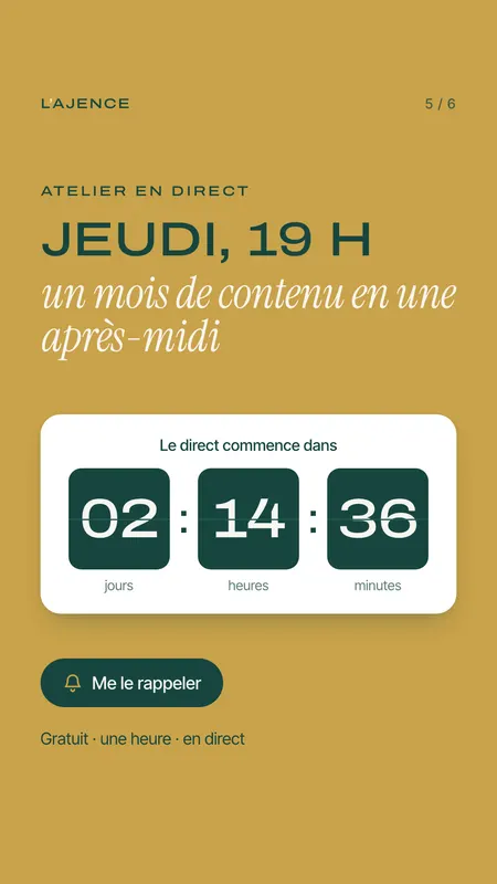 Story 5&nbsp;: Compte à rebours