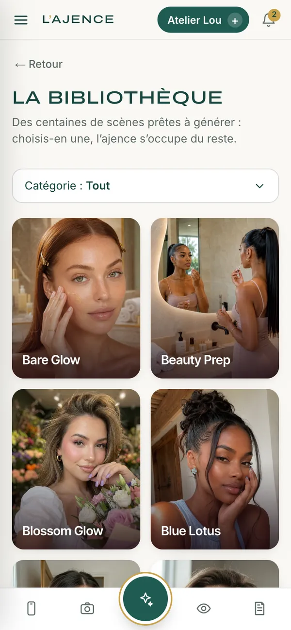 La bibliothèque de scènes photo de l’app